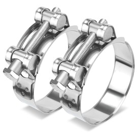 Fomiata 2Pcs 201 Stainless Steel T-Bolt Hose Clamps,Clamp Range 29-31mm ， Band Width 24mm (74-79mm 2pcs)
