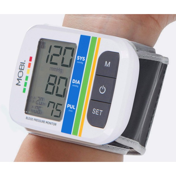 MOBI Health Automatic Wrist Blood Pressure Cuff Monitor - Detects Irregular Heartbeat – Monitors Pulse Rate – Fast Accurate Readings No. 1 Doctor Recommended Wrist Blood Pressure Monitor