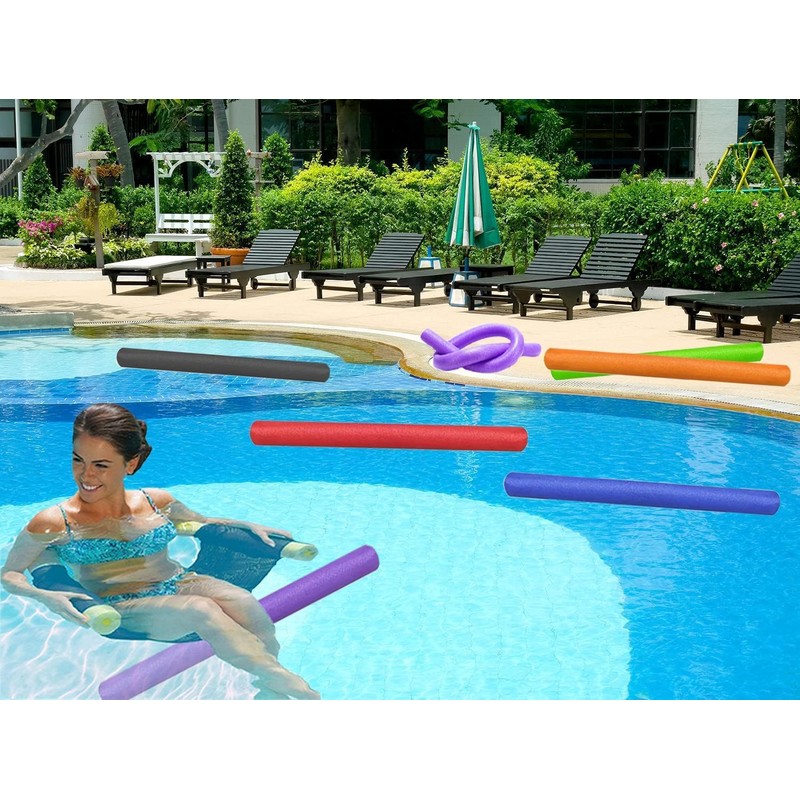 Chochkees Blue Pool Noodles Swimming Solid Core Foam Tube, Floating