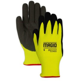 MAGID Padded Palm Level A6 Cut Resistant Work Gloves, 1 PR, Enhanced Liquid Grip, Sandy Nitrile Coated (Nitrix), Size 7/S, Reusable, 15-Gauge HPPE (PPD540)