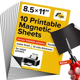 X-bet MAGNET Inkjet-Optimized Printable Magnetic Sheets - 8.5x11 Magnet Paper for DIY Stickers, Decorations, Labels - Easy to Print, Cut & Create Your Own Magnets (Matte, 10pcs)