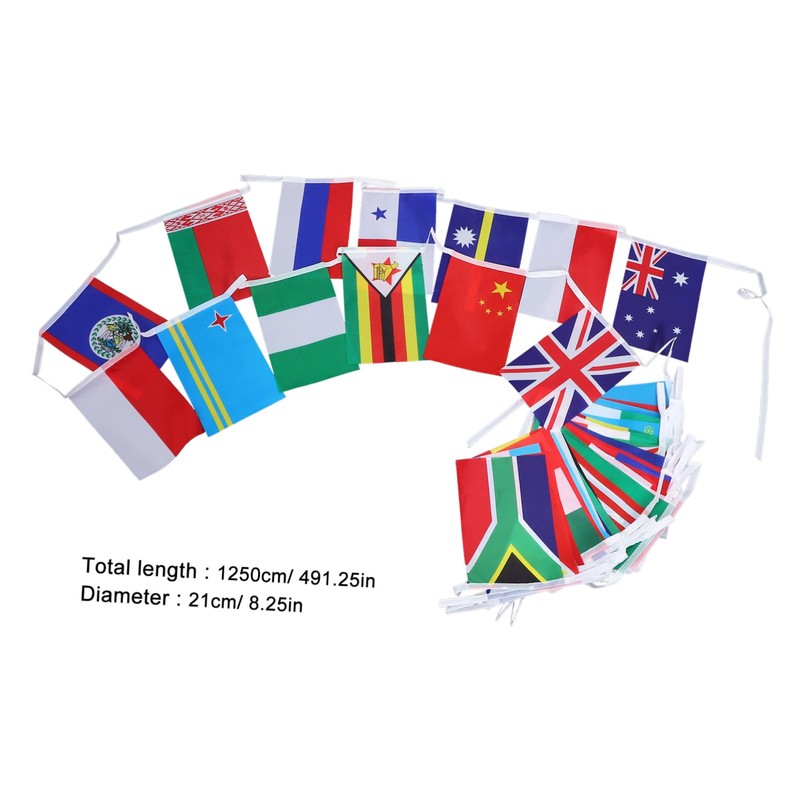 FELTECHELECTR National Flag String 12.5m Polyester Decorative Bunting Flags Decorations