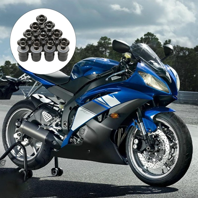 Windscreen Screws, Pack of 10 Motorcycle Windshield Mounting Screws, M5