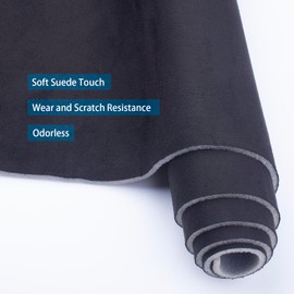 LTLSTYL Suede Auto Headliner Fabric 120" L x 60" W with 1/9"(3mm) Foam Backing - Headliner Material for Automotive RV Truck Boat Interior Replacement Repair DIY Decoration (Black)