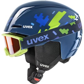 uvex Unisex Children's Viti Set Ski Helmet & Goggles Blue Puzzle 51-55 cm