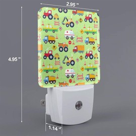 Majoug Luz nocturna LED de dibujos animados para camión, luz nocturna con sensor de atardecer a amanecer, para recámara, baño, cocina, pasillo, habitación, decoración para niños pequeños