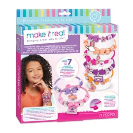 Make It Real 2901329 Fashion Bangle Set, DIY Jewellery Set with Fashionable Beads, DIY Jewellery Making Kit, Creative Kit for Children