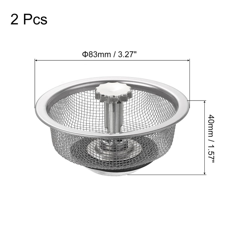 sourcing map 2Pcs Kitchen Sink Drain, Stainless Steel Kitchen Sink