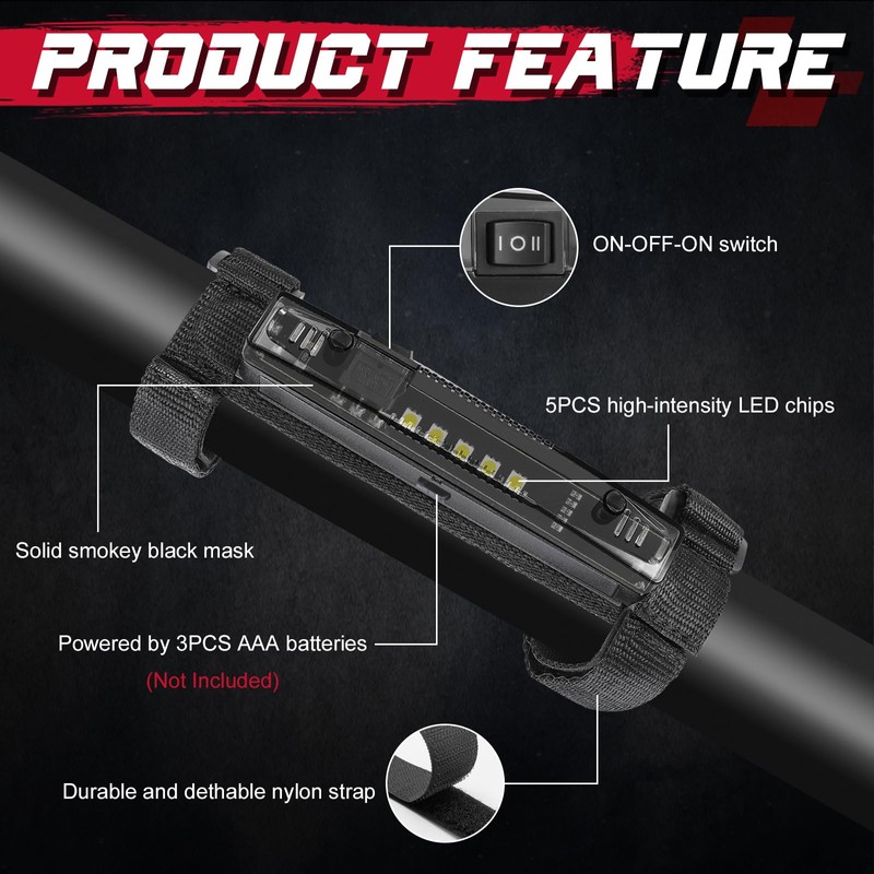 OFFROADTOWN UTV Dome Light Universal Roll Bar Mount Dome LED