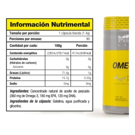 Omega-3 MDN Labs 90 Cápsulas Blandas 1000mg Sin sabor