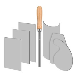 Byttlerom Card Scraper Burnisher and 6 Pcs Cabinet Scraper Set for Woodworking Card Woodworking Burnishing Include 3 Rectangle