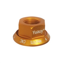 Yuauy Black 2 x M10 Bike Wheel Hub Axle Nuts 7075 Aluminum Bicycle Chromed Skewer Bolt Screw Nut Road MTB Replacement