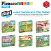 PicassoTiles 20 pcs Magnetic Cube Puzzle 6-in-1 Dinosaur Theme Pattern
