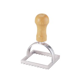 Fantes Ravioli Maker Stamp Set, Square Stamp with Wooden Handle and Fluted Edge, 2.75-Inch, The Italian Market Original since 1906