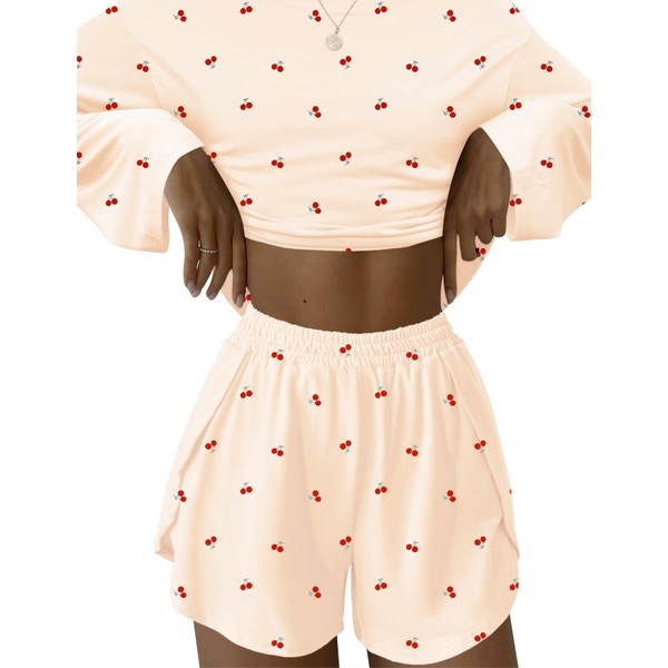 Kistore Womens 2 Piece Long Sleeve Pajama Sets Side Split