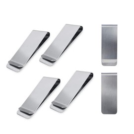 6Pcs Stainless Steel Money Clips, Money & Cards Holder, Minimalism Wallet, Super Slim and Durable, Money Clips for Men UK（Silver）