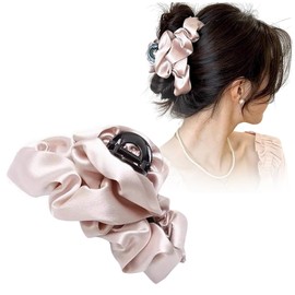 FASELE Hair Clip Hair Accessory Casual Cute Fluffy Silk-like Satin Hair Accessory Hair Clip Popular Korean Style Women's Office Hair Ornament Stylish Elegant Fashionable Mother's Day Gift Present
