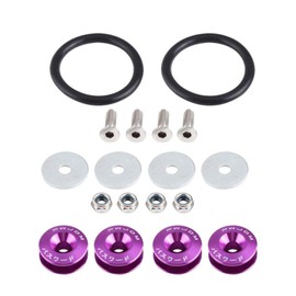 Terisass Fastener Clips Car Vehicle Interior Bumper Clips Engine Bay Dress Up Fastener Kit Aluminium Alloy Quick Release Fastener Universal(Purple)