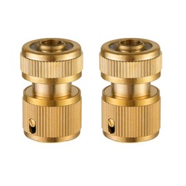 SyiXute Pack of 2 Brass Hose Connectors, Brass Quick Coupling 1/2 Inch (13 mm), Garden Hose, Quick Coupling for Pipe Connection, Garden Tools, Hoses, Hose Coupling