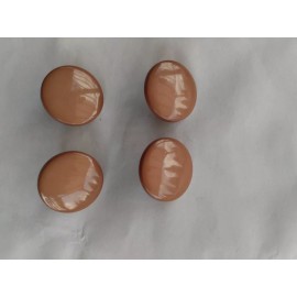11  BRN18 7/8 inch BEIGE GLOSS FINISH ROUND SHANK BUTTONS