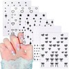 CHANGAR 6 Sheets Starlight Nail Stickers Black White Star Bow