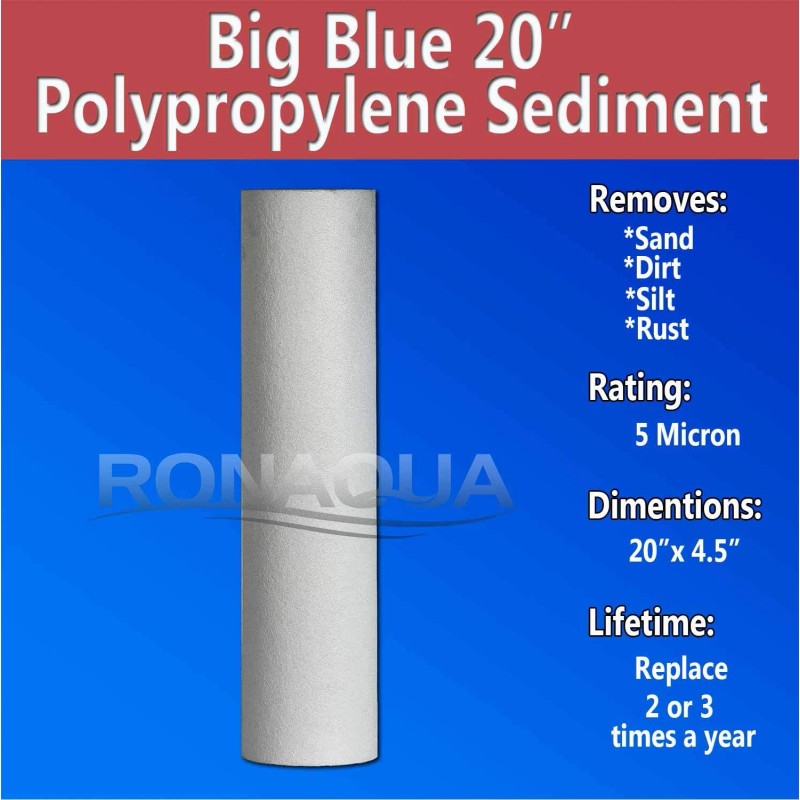 Ronaqua Big Blue CTO Carbon Block & 2 Sediment Water