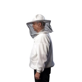 FOREST BEEKEEPING SUPPLY Ventilated Bee Jacket For Men/Women By Forest Beekeeping Supply - Round Vented Apiary Jacket W/Veil Hood For Beginner/Commercial Beekeepers | Brass Zippers (SMALL)