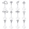 Crdifu 12pcs Bioflex Lip Bars Labret Tragus Helix Cartilage Earring