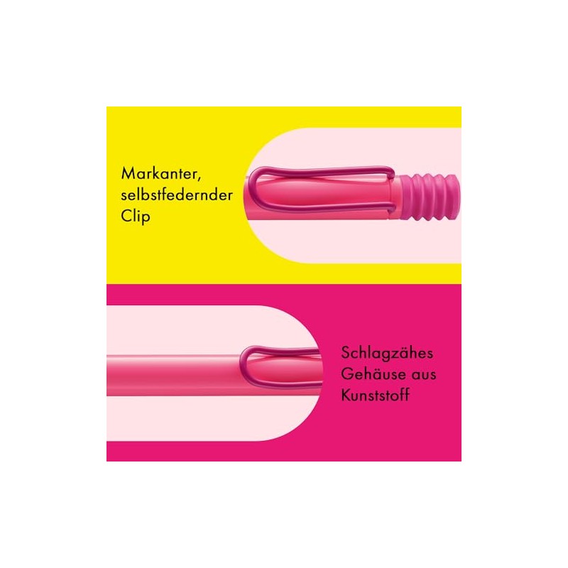 Lamy Safari Neon Pink Ballpoint Pen - Timeless Classic Ballpoint