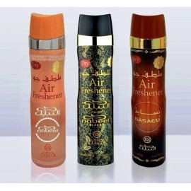 Nabeel Air Freshener Fragrances Incense Spray 300ml 3 PACK  Black,Naseem,T