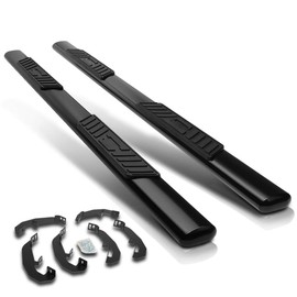 (2Pcs) 5 Inch Black Oval Nerf Step Bars Side Steps Compatible with Silverado Sierra Crew Cab 19-24