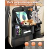 2 Pack Leather Car Backseat Organizer with Foldable Table Tray,