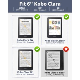 MoKo Case for Kobo Clara BW/Clara Colour/Clara 2E 6", Ultra Slim Lightweight with Auto Wake/Sleep Cover Folio Case for Kobo Clara BW/Clara Colour 6" 2024, Flowers