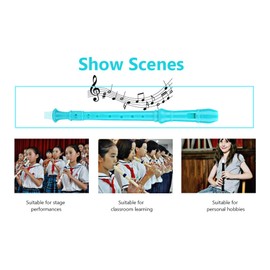 Flauta Para Niños,Flauta Escolar Desmontable,8 Hoyos Plástico Flauta de Soprano de Paso Alto Grabador Flauta Musical Instrumentos ABS Tubo de Reed Niños Principiantes