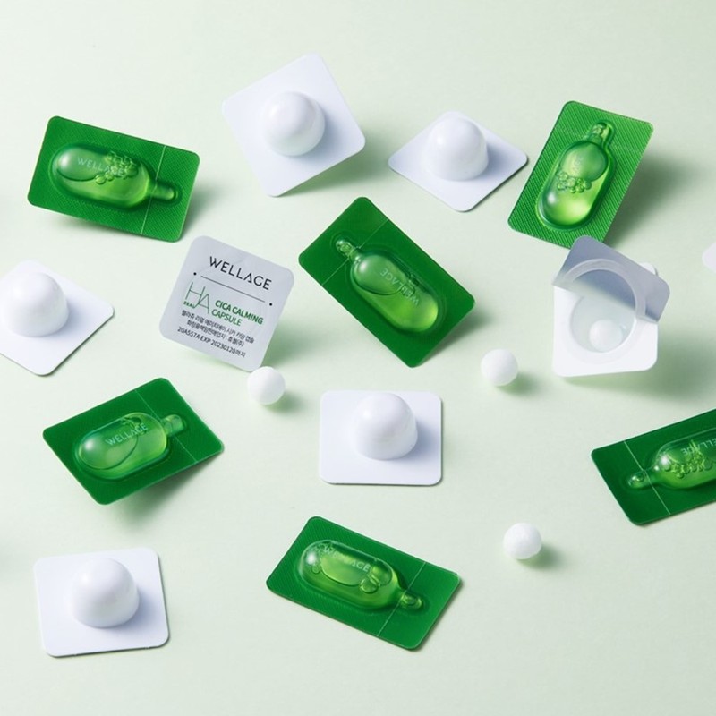 Wellage Real Cica Calming One-Day Kit 7pcs (Capsule: 15mg/Solution: 1mlX7ea)