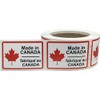 Made in Canada Labels 2 x 3 Inch Rectangles 500
