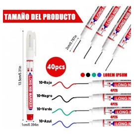 40pcs Marcador Punta Larga Ideal Para Orificios Profundos                                                                                             