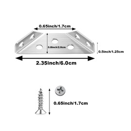 ELANE L Brackets for Wood with Screws,16 Pack Corner Brackets for Wood,Small L Brackets for Furniture Chair Drawer Cabinet (16)