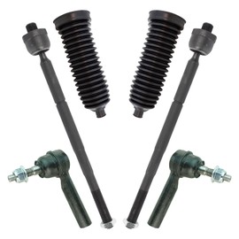 TRQ Front Steering Kit Steering Rack & Pinion Bellow Tie Rod Compatible with 2015-2018 Chrysler 300 2015-2017 Dodge Charger