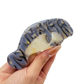 Aurasnap Baby Seal Hair Claw Clip - Sky Blue Acetate Hair Clips for Women, Non-Slip Large Hair Clip for Thin/Thick/Curly Hair, Cute Ocean Animal Hair Accessories