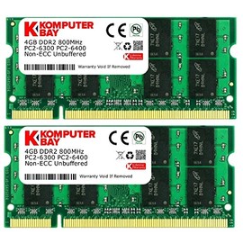 KOMPUTERBAY 8 GB (2 x 4 GB) PC2-6400 DDR2-800 SoDIMM Kit de Memoria para portátil de Doble Canal
