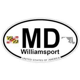 US Decal, Inc. Williamsport, Maryland Oval Sticker with State Flag