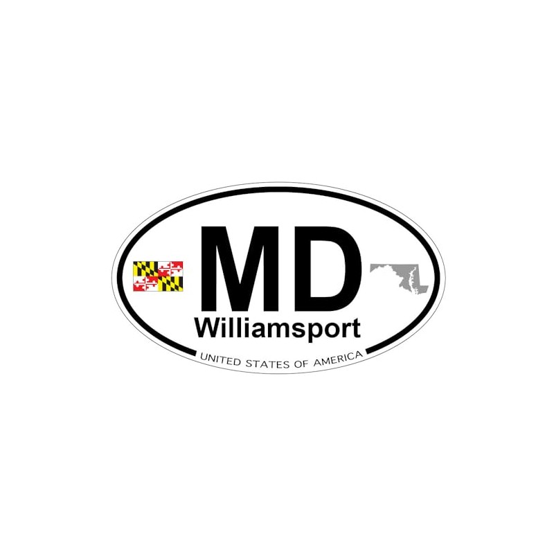 US Decal, Inc. Williamsport, Maryland Oval Sticker with State Flag