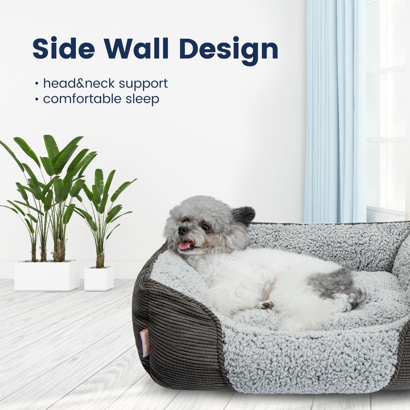 Miguel Washable Dog Bed with Removable Cushion for Medium Small