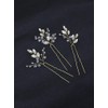 Brihasory Wedding Rhinestone Hair Pins 3PCS Crystal and Rhinestone Flower