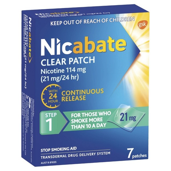 Nicabate Patches Clear 21mg X 7