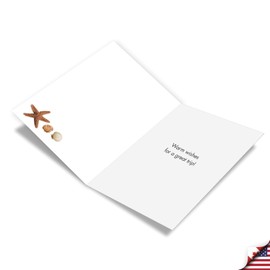 NobleWorks, Bon Voyage Greeting Card with 5 x 7 Inch Envelope (1 Card) Farewell, Good Luck Beach Notes C6113GBVG