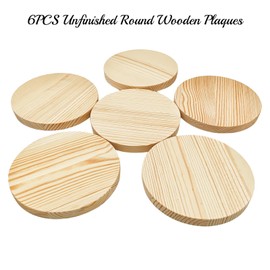 6 x 15x1.5cm Pine Blank Unfinished Round Circle Plaques for Craft Projects Engraving Wood Burning Painting