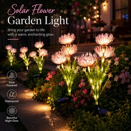 Solar Flower Garden Light for Outdoor Décor – Waterproof Ground Stake Lamp for Lawn, Patio & Pathways