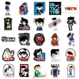 Pack of 50 Detective Conan Laptop Stickers, Waterproof PVC Stickers for DIY Decoration, Graffiti Style Stickers for Cars, Motorcycles, Laptops, Bikes, Skateboards, Skis, Snowboards, Luggage etc.
